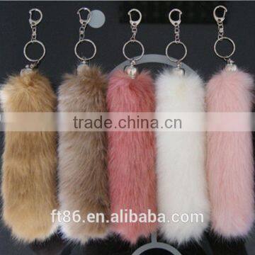 animal rabbit keyring artificial fox tails hang decorations