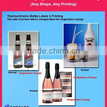 Color Changing Bottle Label with Customized Shape and Printing