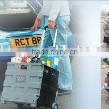Plastic Collapsible Rolling Cart Foldaway Plastic Cart 38*33*36 cm photo-4
