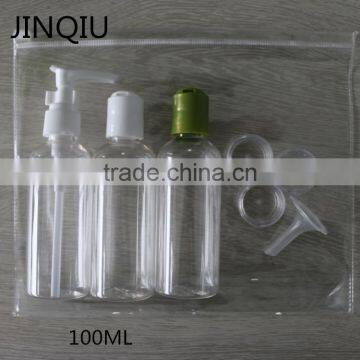 Hot Selling Travel Bottle Set,100ml Pet Spray Bottle Travel Kit, 100ml Pet Bottle Travel Set