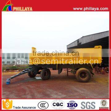 2 Axles 3Axles Mini Box Hydraulic Dump Trailer With Tractor Towing Drawbar photo-5