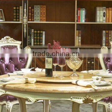 European Style Fashionable Dining Room Set, Palace Royal Wooden Round Dining Table and Chairs Set (BF01-ML022) photo-2