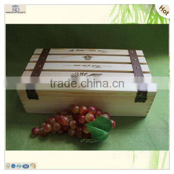 Hinge Roller 2 Bottle Pine Wooden Wine Gift Box photo-6