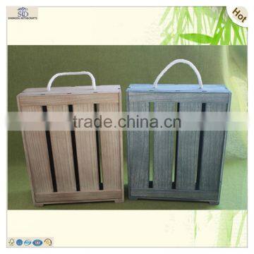 Decorative Original Slid Lid Plate Grids Wooden Wine Boxes
