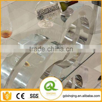 TH286-1Modern Stainless Steel Dining Table Chair/Glass Table Dining Room Furniture Sets photo-4