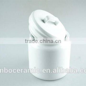 White Ceramic Storage Jars Tea Coffee Sugar in Storage Bottles & Jars With Lid , Canisters White photo-3
