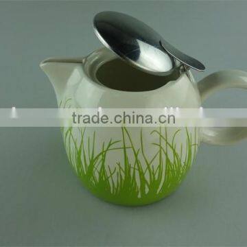Stock Ceramic Round Water Bottle,glazed Stainless Steel Lid Water Pot,teapot photo-3