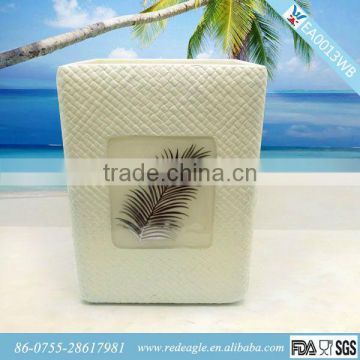 EA0013WB natural style imitated tree bark design resin bathroom accessories waste bins