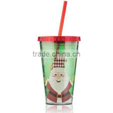 Cheap Factory Audit 16oz Plastic Straw Cup for Christmas Sale photo-2