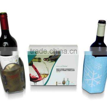 Custom logo PVC wine bottle collapsible chiller sleeve