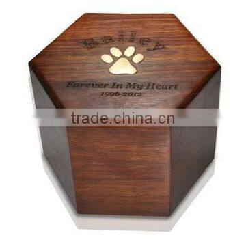 Elegant Pine wood pet funeral urn chinese funeral supply