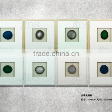 Framed Handmade Agate Shadow Box Wall Decor photo-3