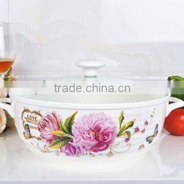 10" Ceramic Pot Suitable for Microwave Oven With Glass Lid photo-2