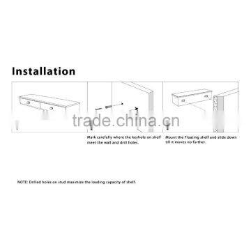 Wall-Mounted Storage Shelf With 2 Drawers Living Room Wall Decor MDF Wood Floating Shelf photo-6