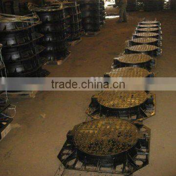 EN124 B125 C250 D400 cast iron manhole cover and frame grateing grids in china