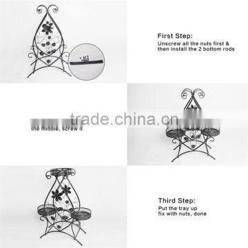 Hot Selling Round Shape Metal Plant Display Iron Flower Pot Stand photo-3