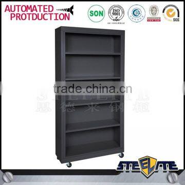 Modern Furniture 5 Shelves Office Metal Bookcases On Wheels photo-4