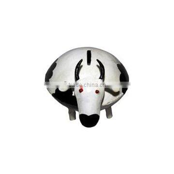 IRON PAINTED MONEY BANK COW ROUND