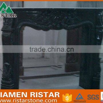 Cheap natural black marble fireplace surround mantel RST-FP-K033