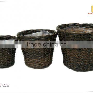 Outdoor Plastic Rattan With Liner Flower Baskets photo-2