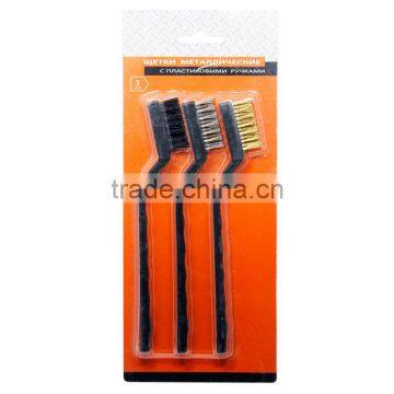 SWB-115 3pcs set of 7" Plastic handle mini Wire brush for Cleaning Welding Slag and Rust