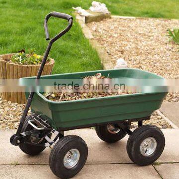 LARGE HEAVY DUTY GARDEN HOUSEHOLD 4 WHEEL UTILITY DUMP TRUCK WHEELBARROW TIPPER TC4253 photo-2