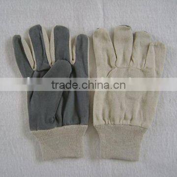 Grey PVC impregnated cotton gloves