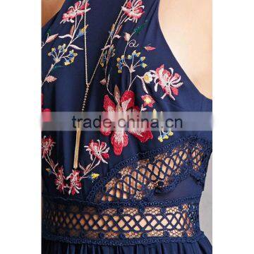2017 Latest Vintage Embroidery Dress Women Embroided Maxi Dresses HSm9088 photo-4