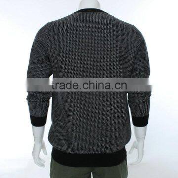Houndstooth Pattern Jacquard Sweater Knitting Machine for V-neck Pullover Sweater ,jacquard Knitting Fabric for Men Sweater photo-5