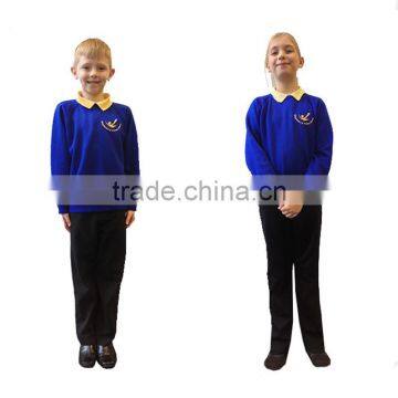 Blue Color School Student Sweater With Modern School Uniform Designs