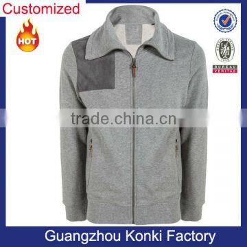 Customize Fleece Jacket With Contrast Patch For Men