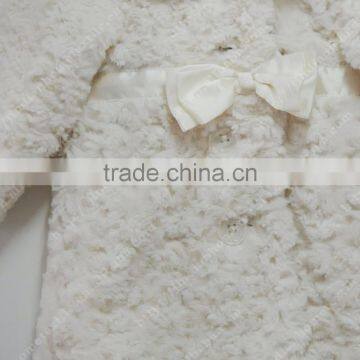 Winter Fur Coat for Baby Girls/cute Baby Fur Coat With Bow photo-2