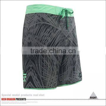 4-way Stretch Mens Beachwear Contrast Waistband Printed Board Shorts photo-4