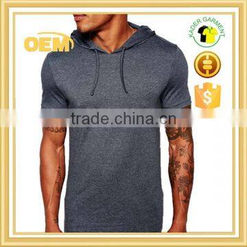 Short Sleeve Men's t Shirt With Hood, Body Fit t Shirts From Garment Factory photo-3