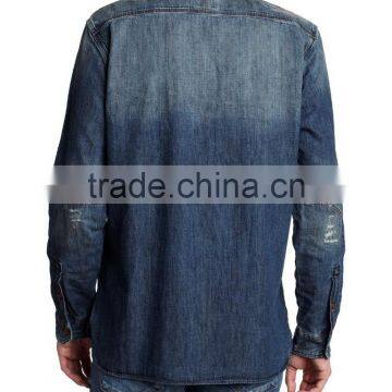Wholesale Mens Fall Denim Shirt ,OEM Service, Mens Top Denim Shirt photo-2