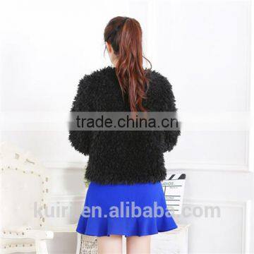 Women Winter Boy Friend Style Faux Fur Coats Fashion Plush Over Coat for Wholesale photo-6