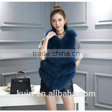 2016 New Arrival Full Pelt Fox Fur Gilet Women Fashion Whole Skin Fox Fur Vest Factory Wholesale Retail OEM Low Discount photo-4