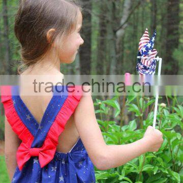 4th Of July Girls Cotton Frock Designs Ruffled Dress Summer photo-6