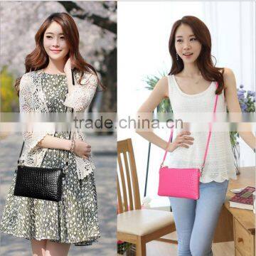 Korean Fashion Single Shoulder pu Leather Crocodile Lady Women's Shopping Hand Bag photo-6