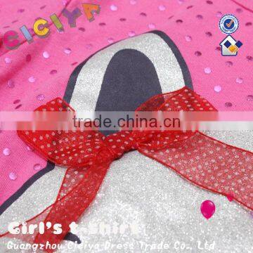 Lovely Teen Girl's Long Sleeve Cotton Knitting T-shirt With Carton Printing photo-2