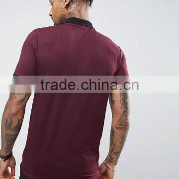 Mens Cotton Spandex Pique Skinny Fit Polo Shirt With Contrast Rib photo-2