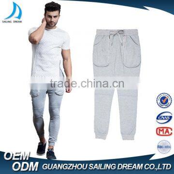 2017 factory direct custom 100% polyester sweat pants slim fit men latest design pants