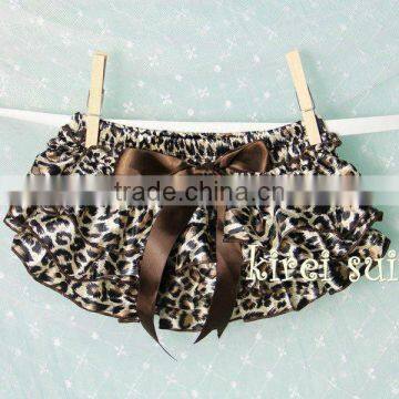 Brown Leopard Satin Ruffles Panties Bloomers BSG6