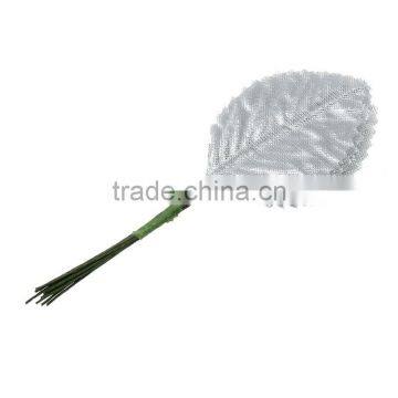 Terylene Artificial Leaf Flower Decoration Silver 11.0cm(4 3/8"), 1 Packet