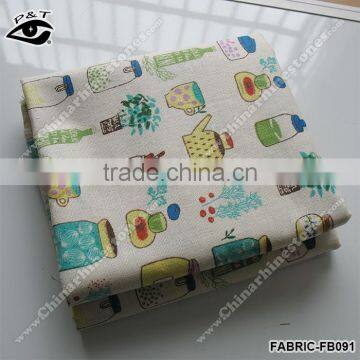 Colorful Fabric Linen Fabric Printed With Pot Cups photo-2