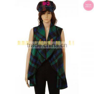 FACTORY Dazzle Tweed Open-front Waistcoat Vest photo-5