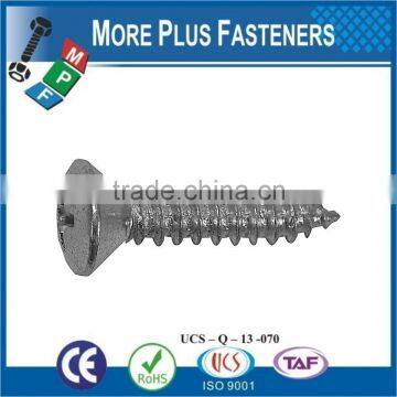 Made in Taiwan Phillips Recess Oval Countersunk Head Tapping Screw