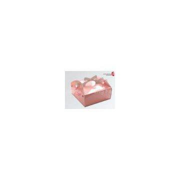 Decorative Cardboard Cake Boxes With Gloss Art Paper Handle