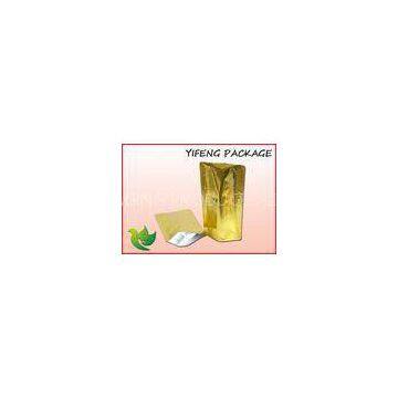 Plain Aluminum Foil Stand Up Pouch Empty Tea Bags Black Golden Silver
