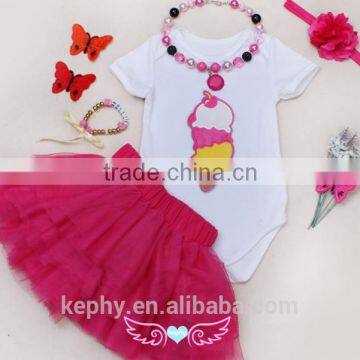 Baby Girl's First Birthday Outfit Boutique Cloth Wholesale Kids Hot Pink Tutu Skirt/dress Clothing Set photo-4